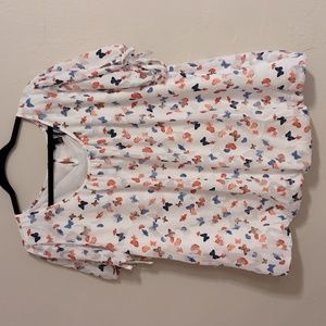 Tamara H Butterfly Top NWT - 3x, White & Multicolor, Plus Size